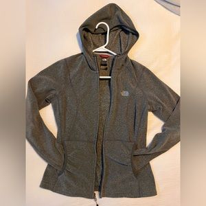 The North Face women’s grey full zip hooded sweatshirt